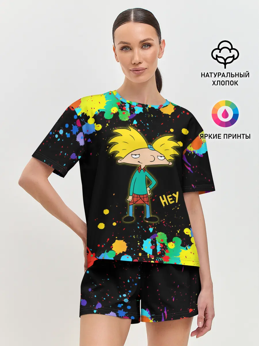 Женская пижама с шортами / Эй, Арнольд! / Hey, Arnold