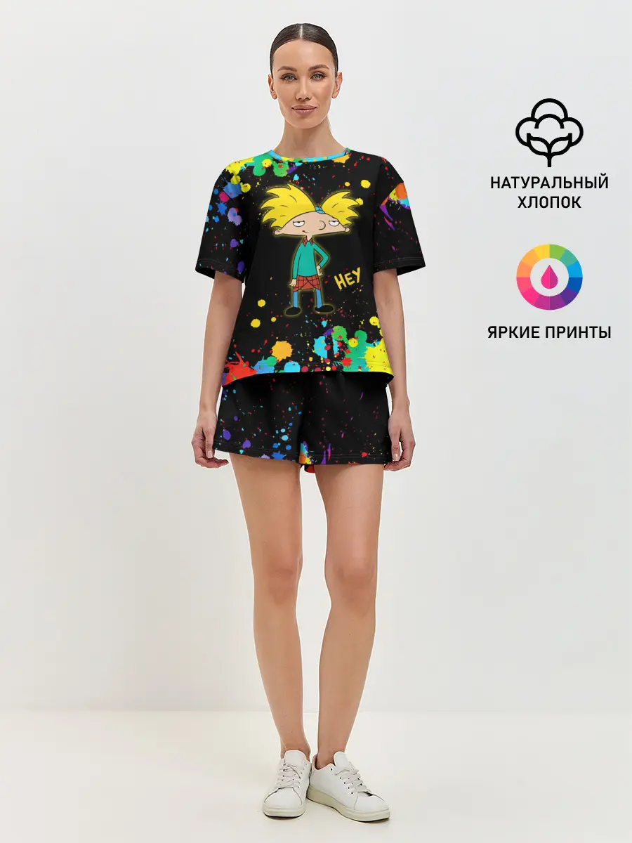 Женская пижама с шортами / Эй, Арнольд! / Hey, Arnold