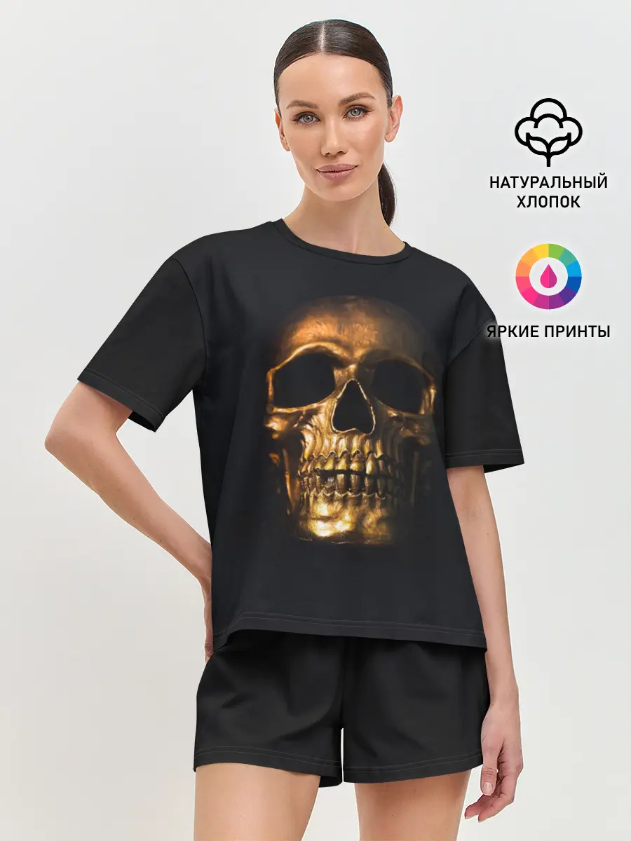 Женская пижама с шортами / Golden Skull