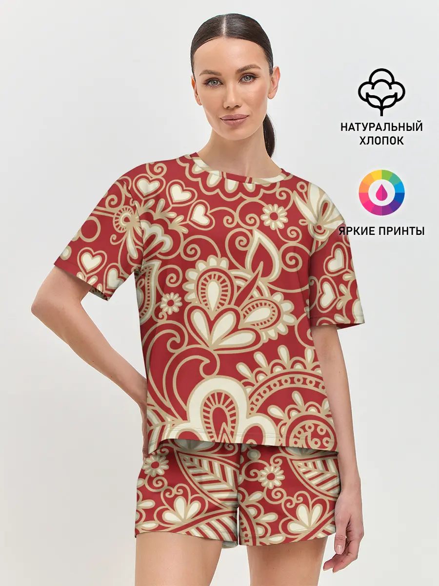 Женская пижама с шортами / КрасиВая ХохЛома