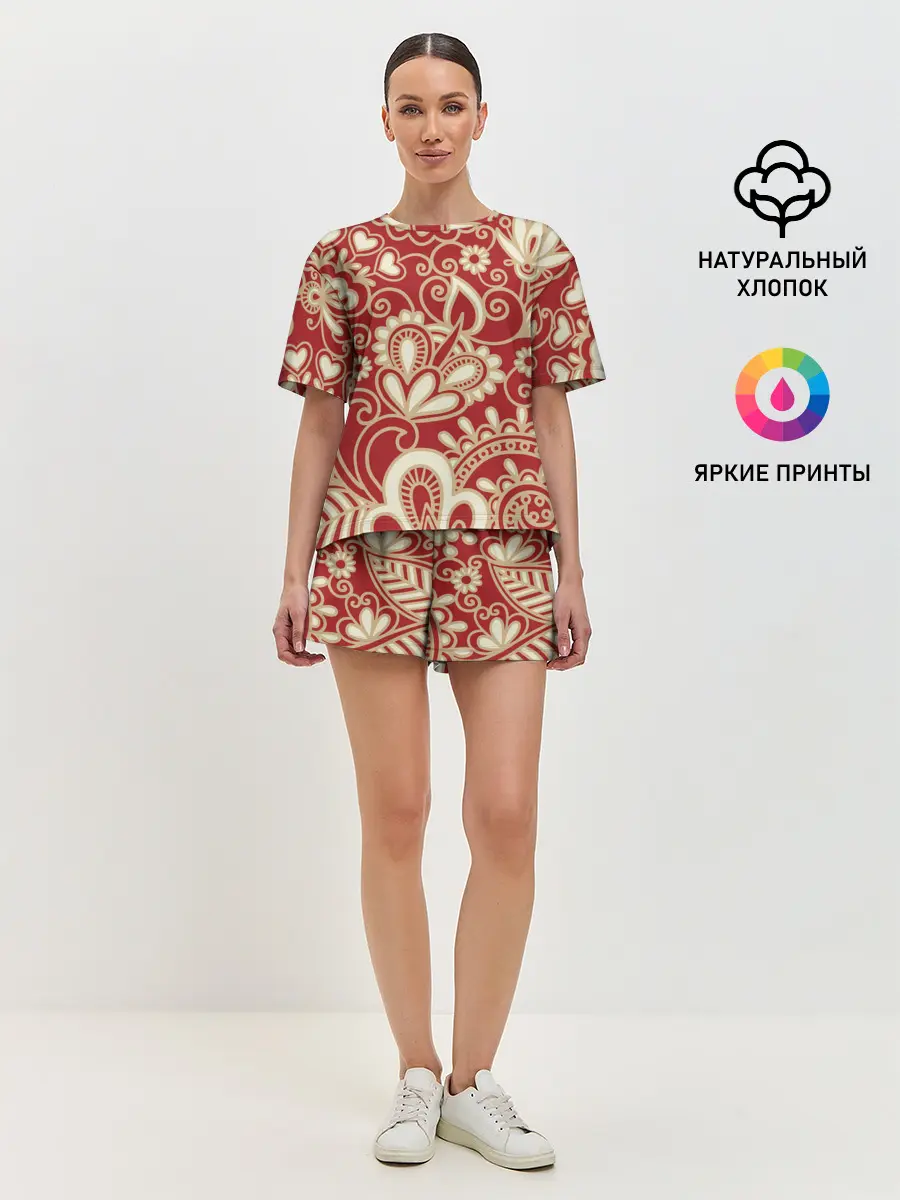 Женская пижама с шортами / КрасиВая ХохЛома