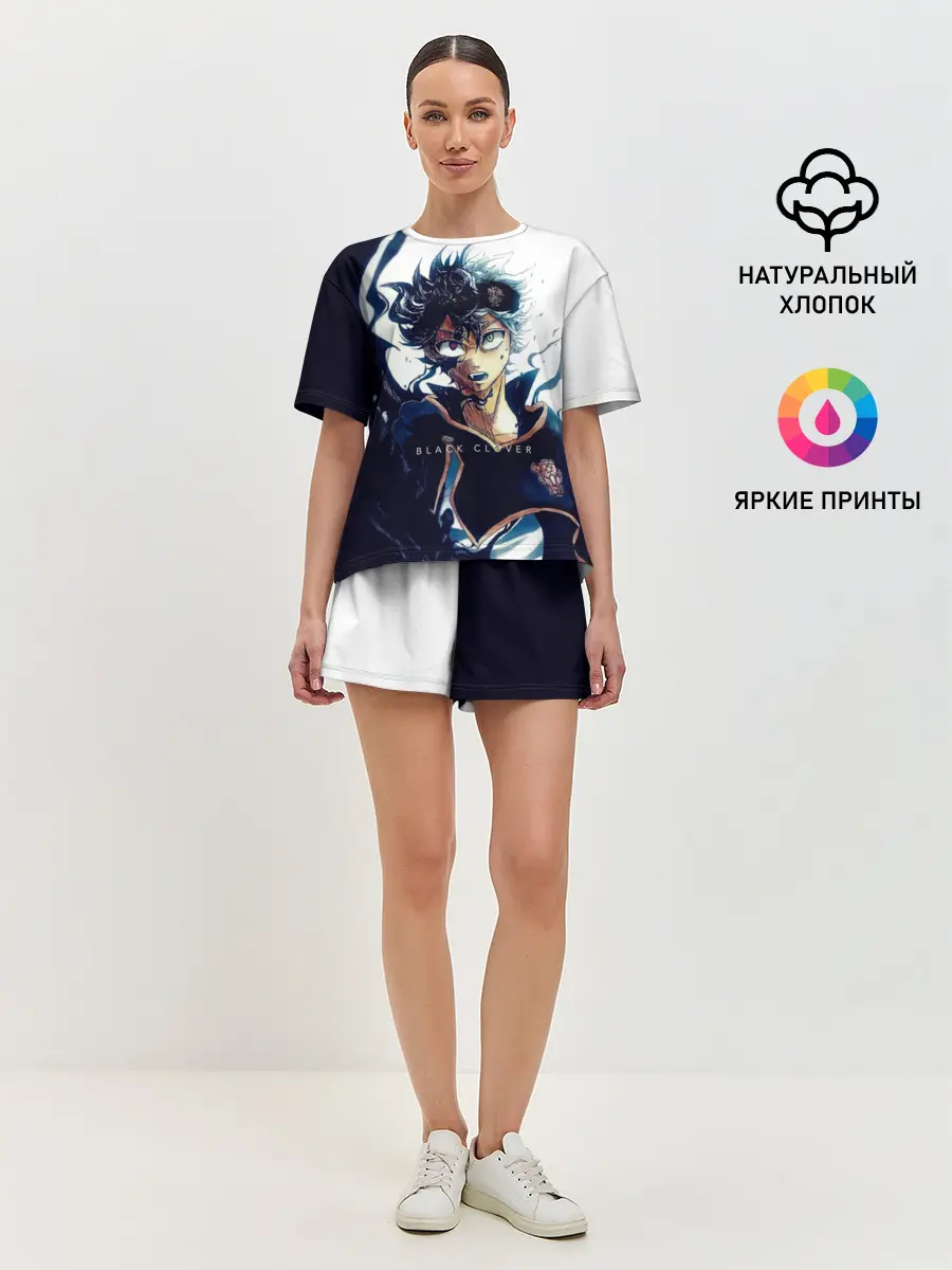 Женская пижама с шортами / Черный Аста Чёрный клевер