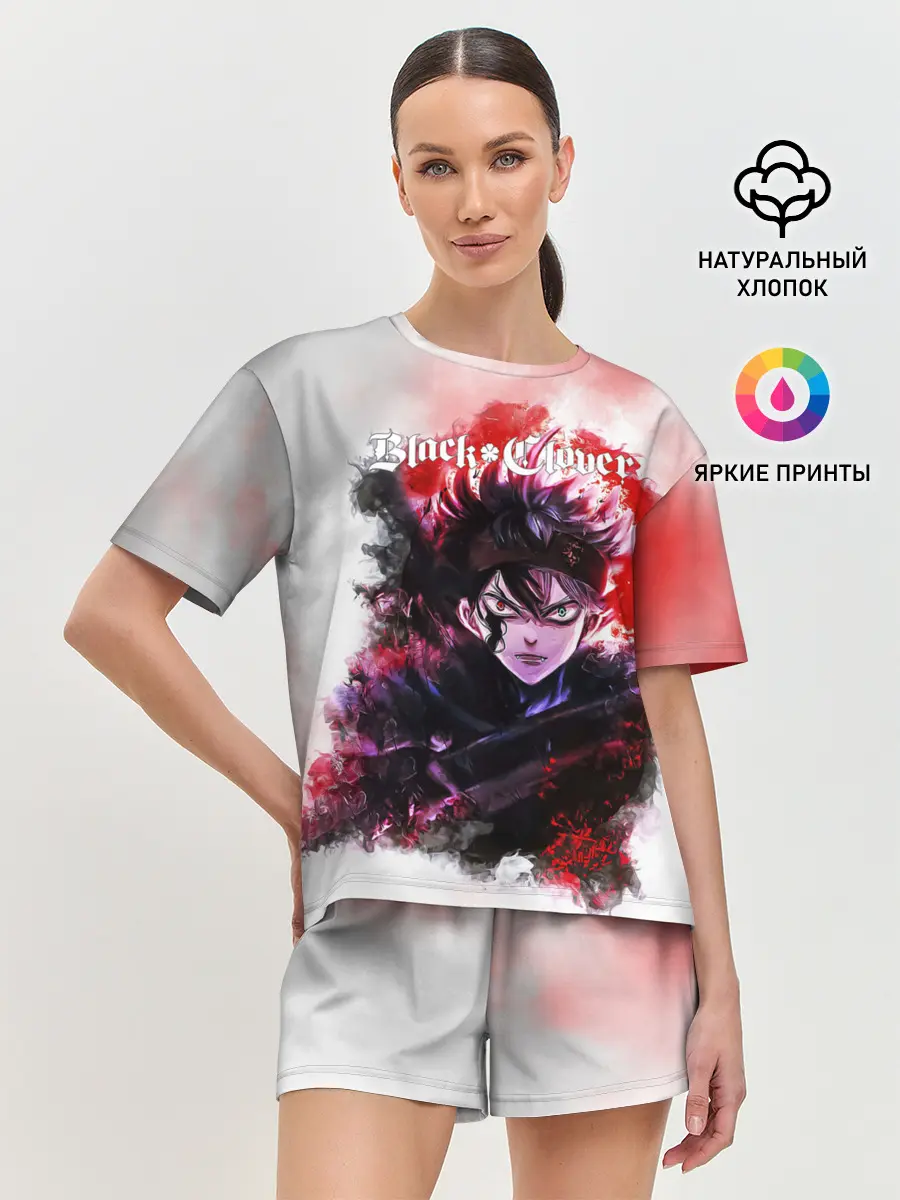 Женская пижама с шортами / Чёрный клевер Черный Аст а