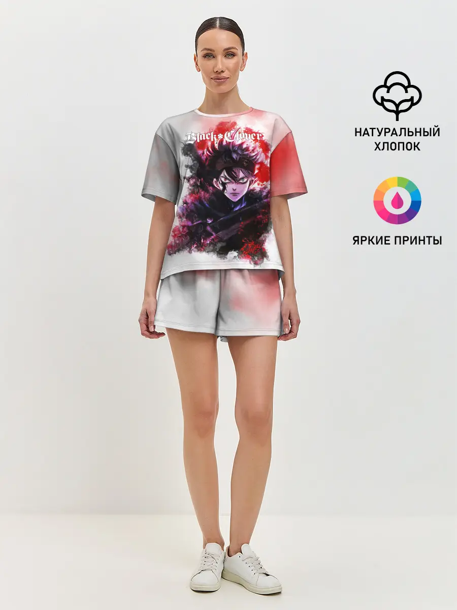 Женская пижама с шортами / Чёрный клевер Черный Аст а