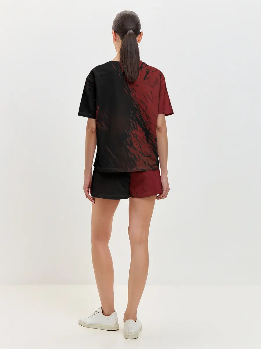 Женская пижама с шортами / Мощный торс Аста Чёрный клевер