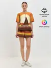 Женская пижама с шортами / Кораблик на закате