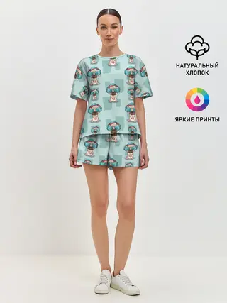 Женская пижама с шортами / Крутой песик