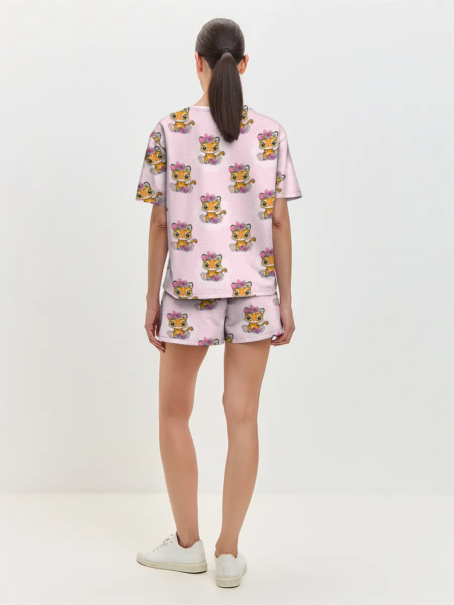 Женская пижама с шортами / Милые маленькие тигрицы