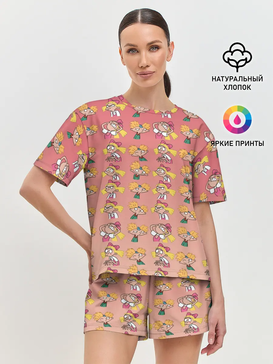 Женская пижама с шортами / Арнольд и Хельга