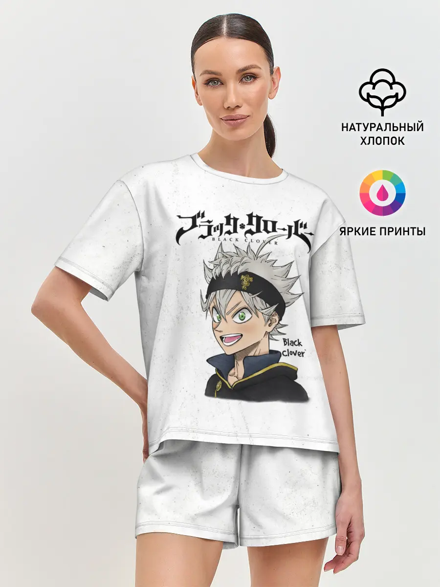 Женская пижама с шортами / Чёрный клевер Аста