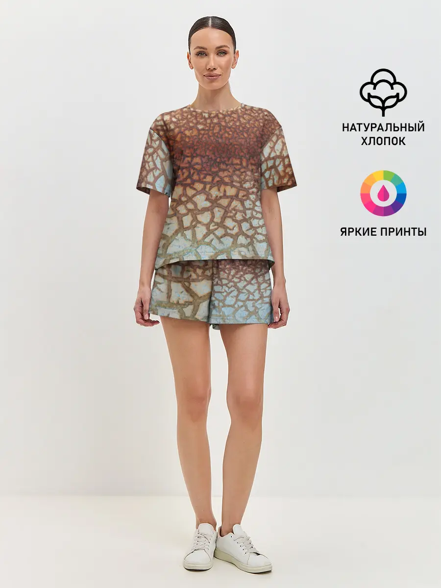 Женская пижама с шортами / Пустынные Трещины