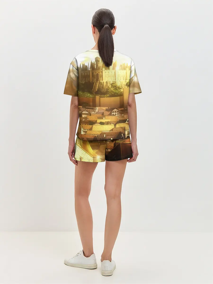 Женская пижама с шортами / Чёрный клевер город