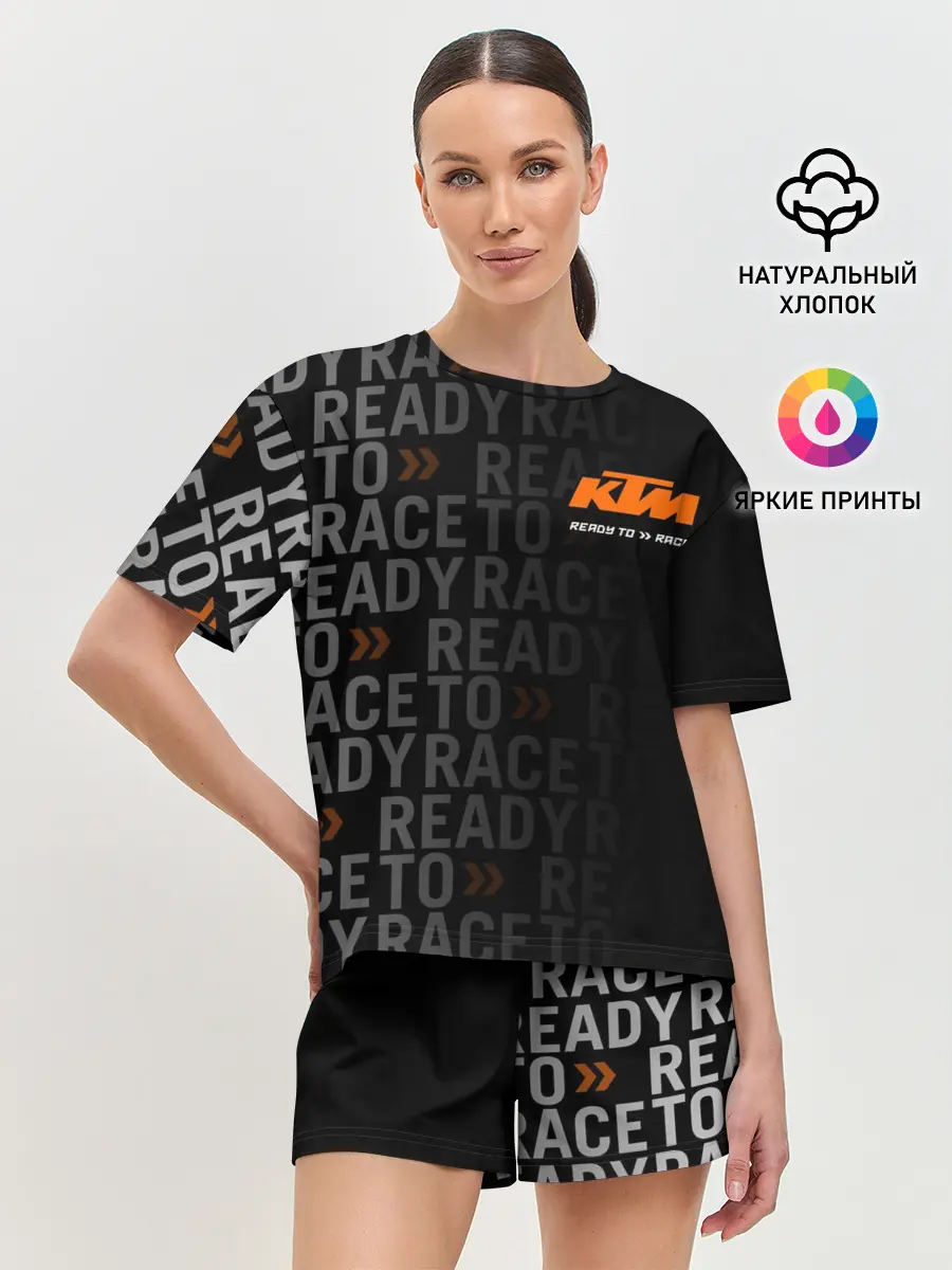 Женская пижама с шортами / KTM MOTORCYCLES / КТМ МОТОЦИКЛЫ