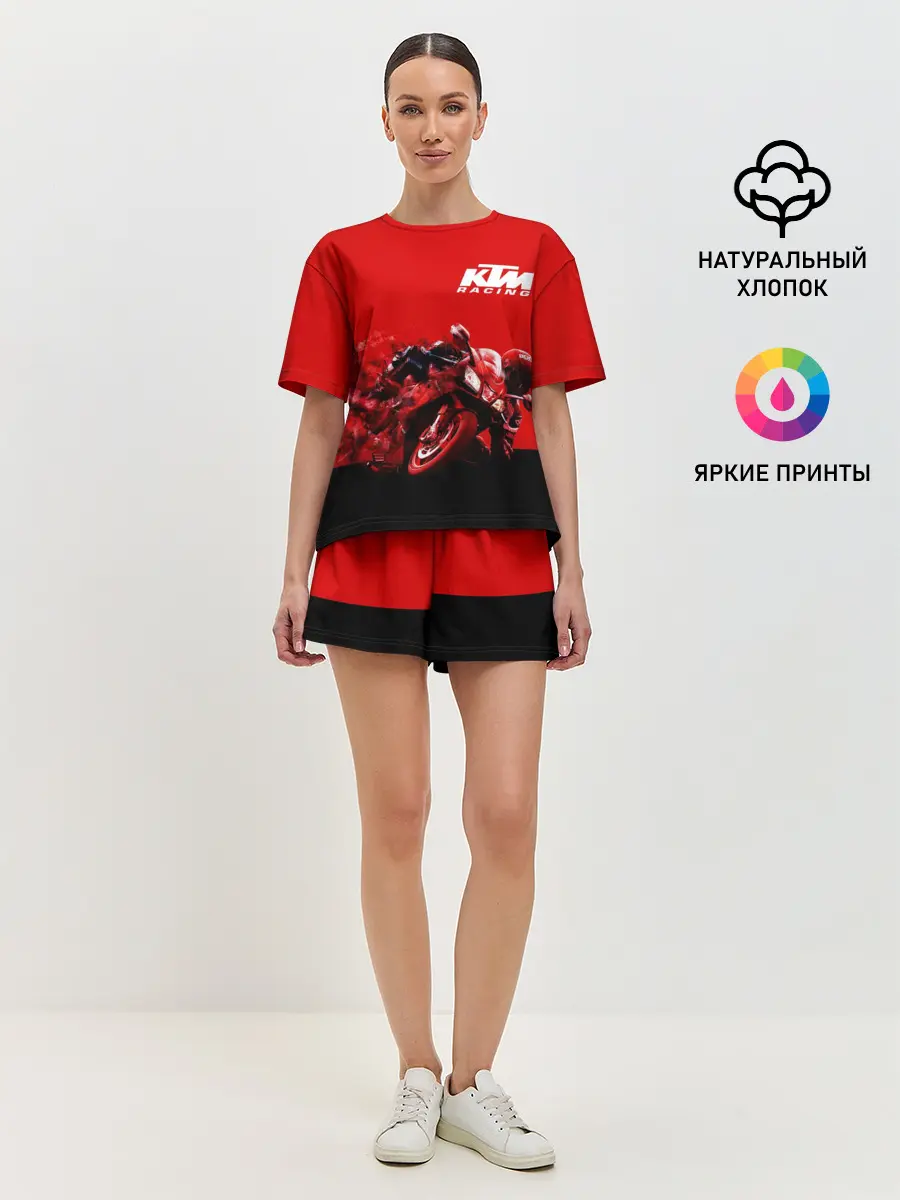 Женская пижама с шортами / KTM MOTORCYCLES / КТМ МОТОЦИКЛ