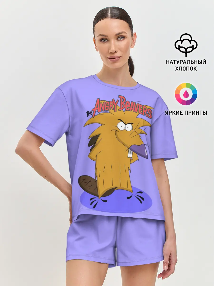 Женская пижама с шортами / Крутые бобры. Норберт