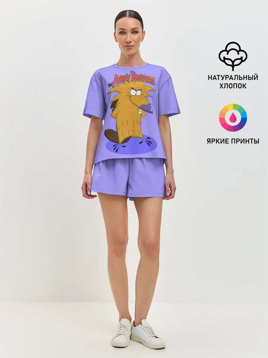 Женская пижама с шортами / Крутые бобры. Норберт