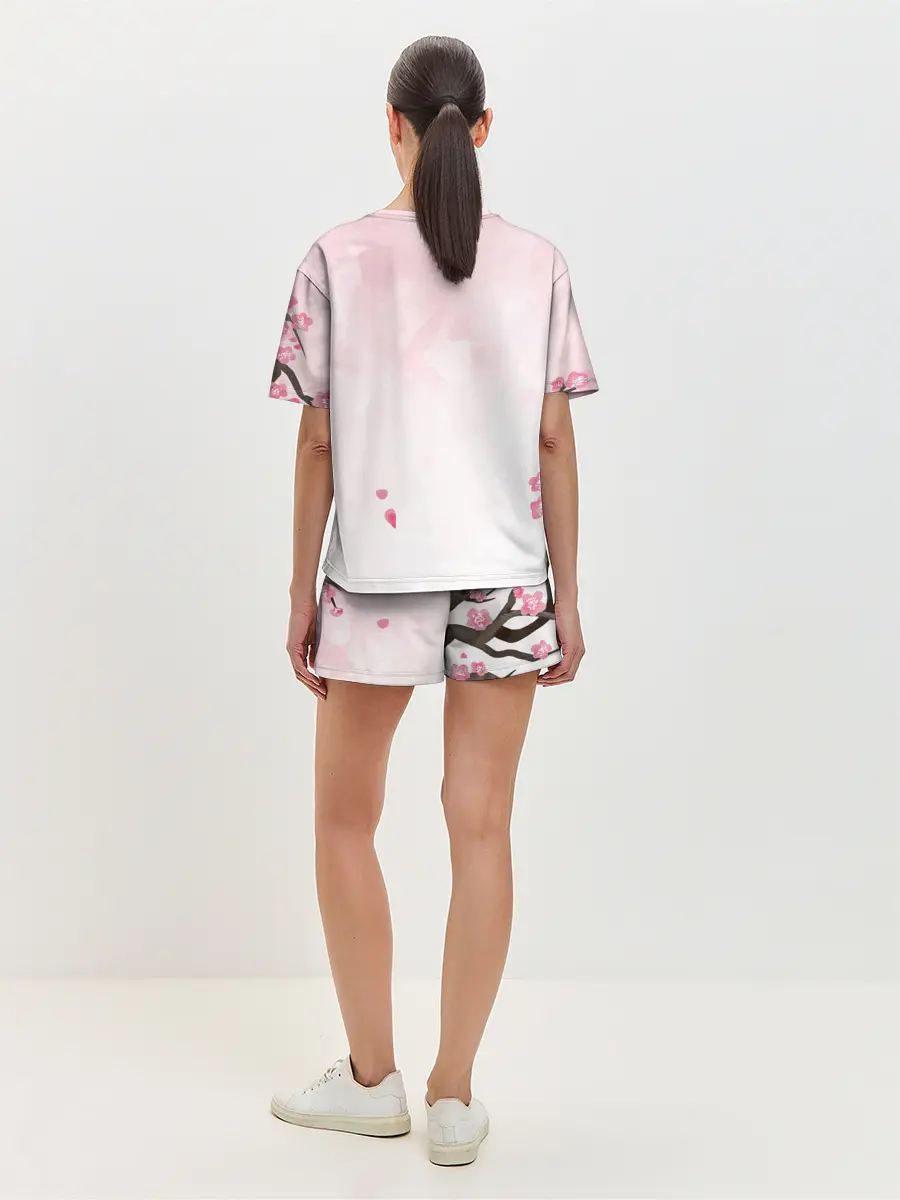 Женская пижама с шортами / Чёрный клевер сакура Аста