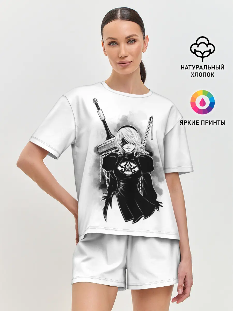 Женская пижама с шортами / 2B | Nier Automata