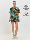 Женская пижама с шортами / Пальмы, волны, серфинг