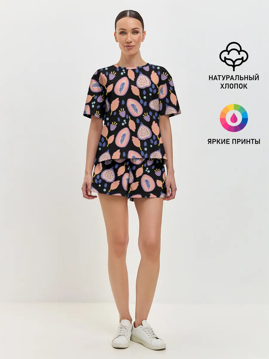 Женская пижама с шортами / Папайя