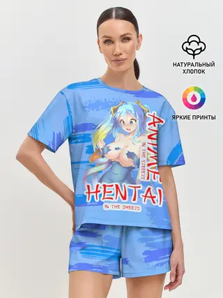 Женская пижама с шортами / Anime vs Hentai