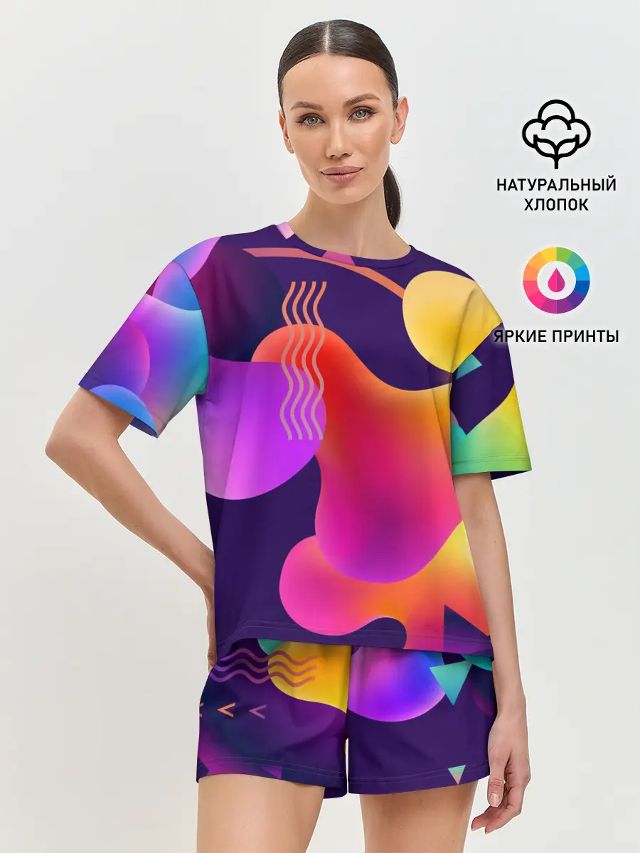 Женская пижама с шортами / Rainbow T-Shirt
