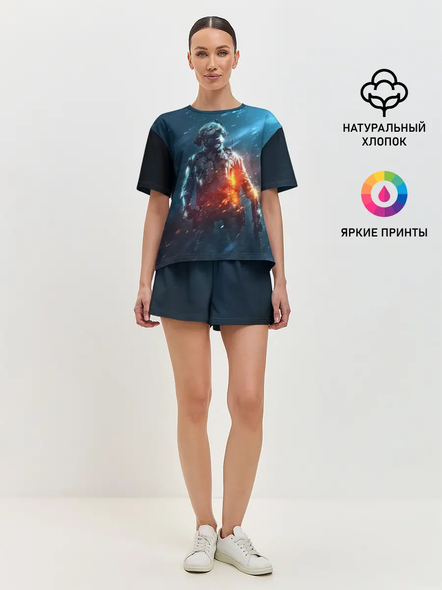 Женская пижама с шортами / BATTLEFIELD / Батлфилд