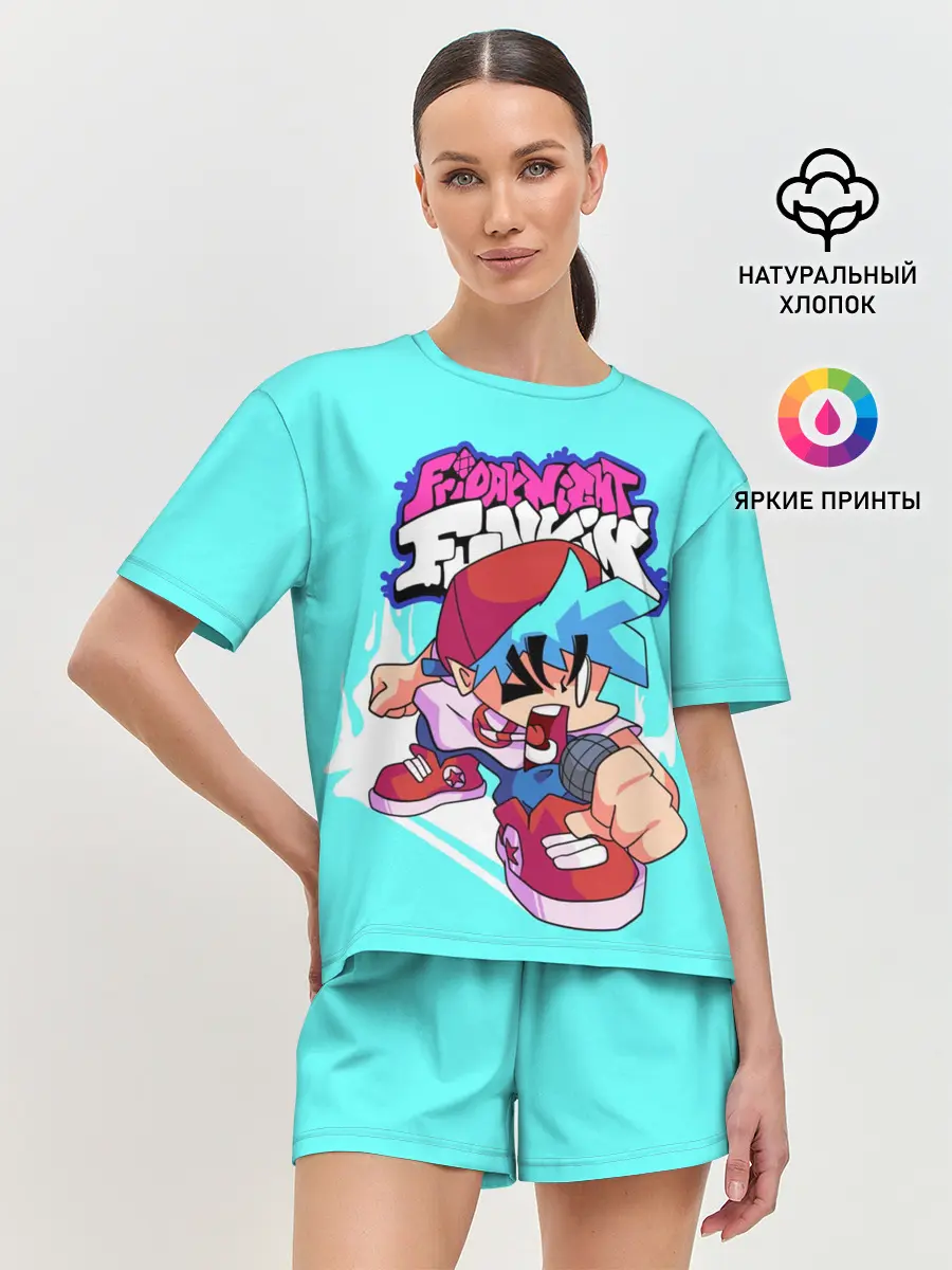 Женская пижама с шортами / FNF Boyfriend