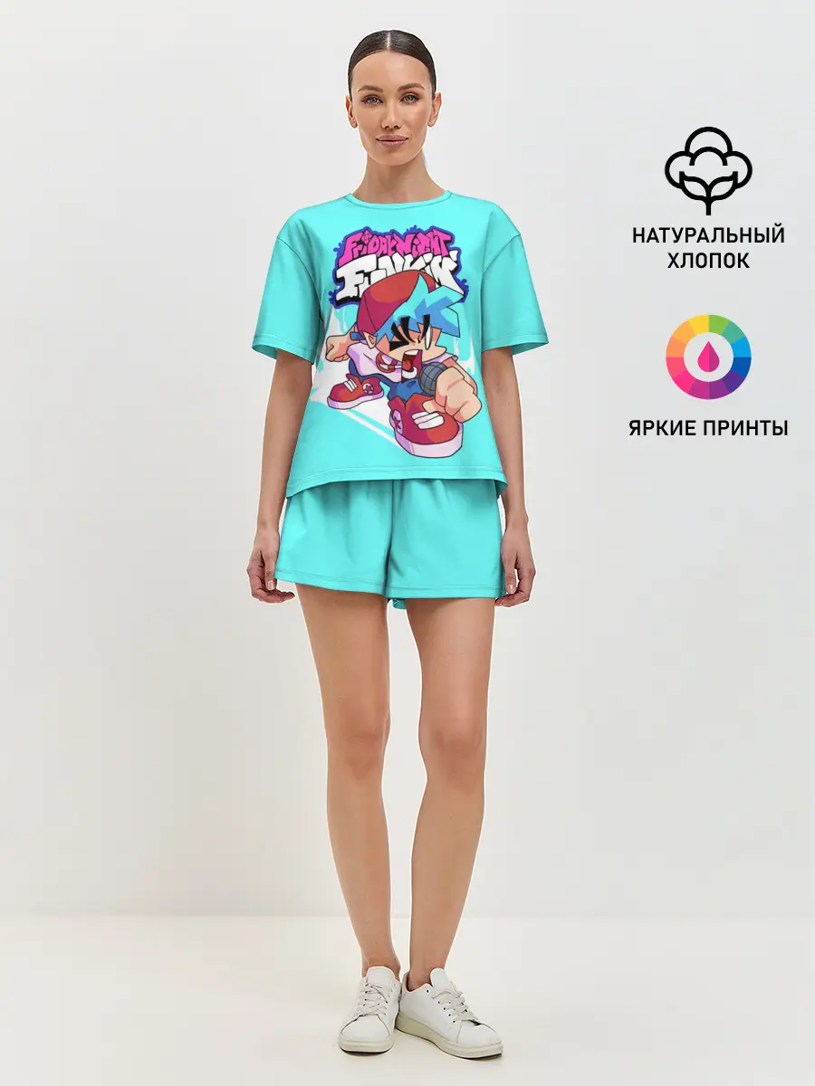 Женская пижама с шортами / FNF Boyfriend