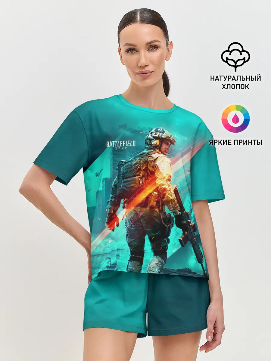 Женская пижама с шортами / BATTLEFIELD 2042 / Батлфилд