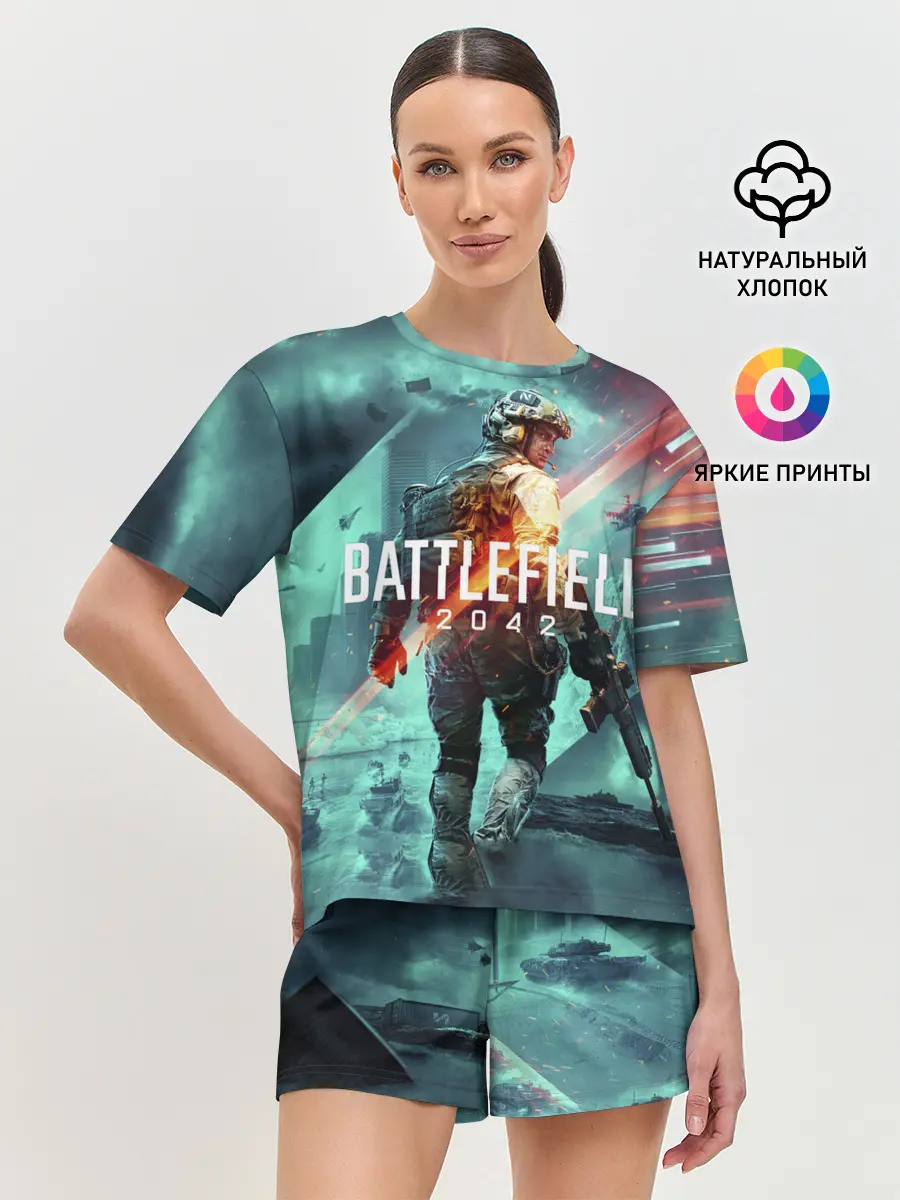 Женская пижама с шортами / Баттлфилд 2042