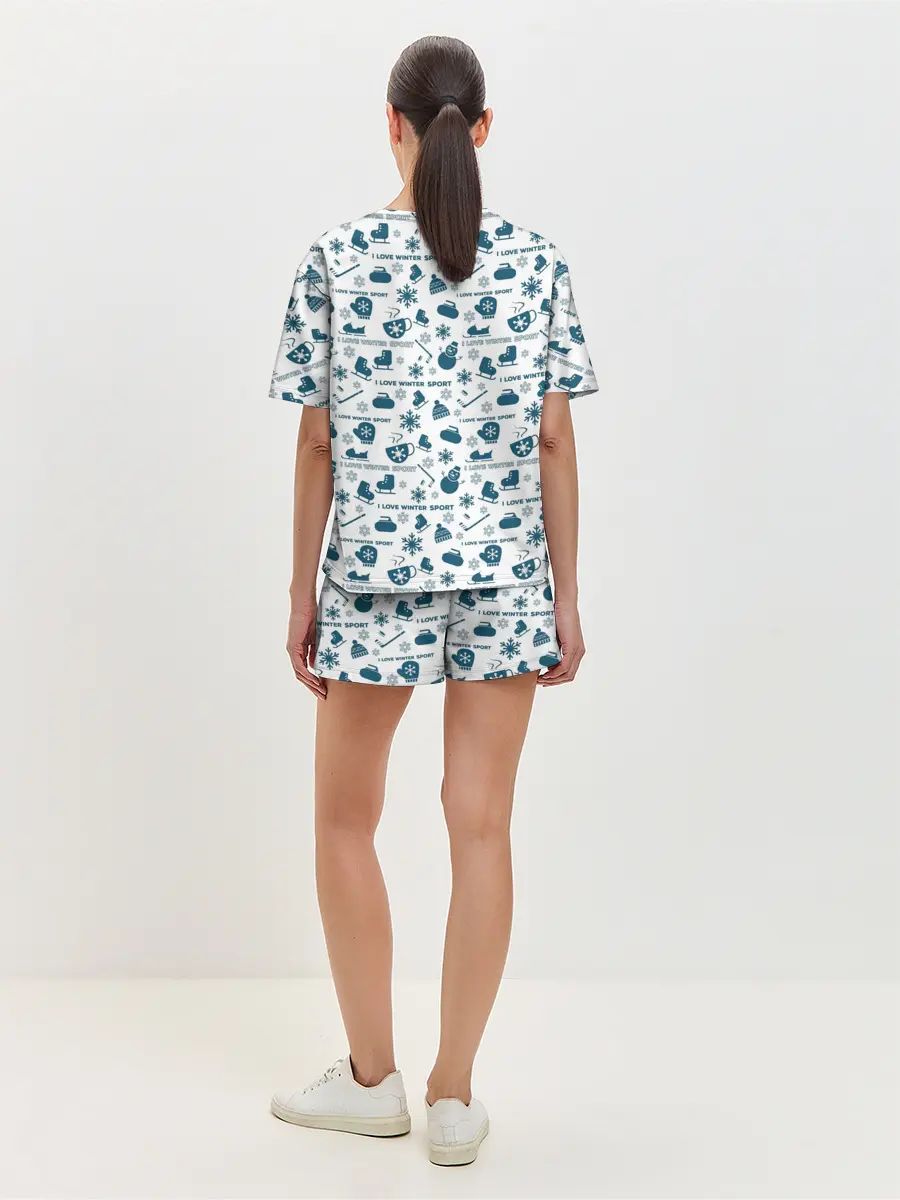 Женская пижама с шортами / Зимние виды спорта