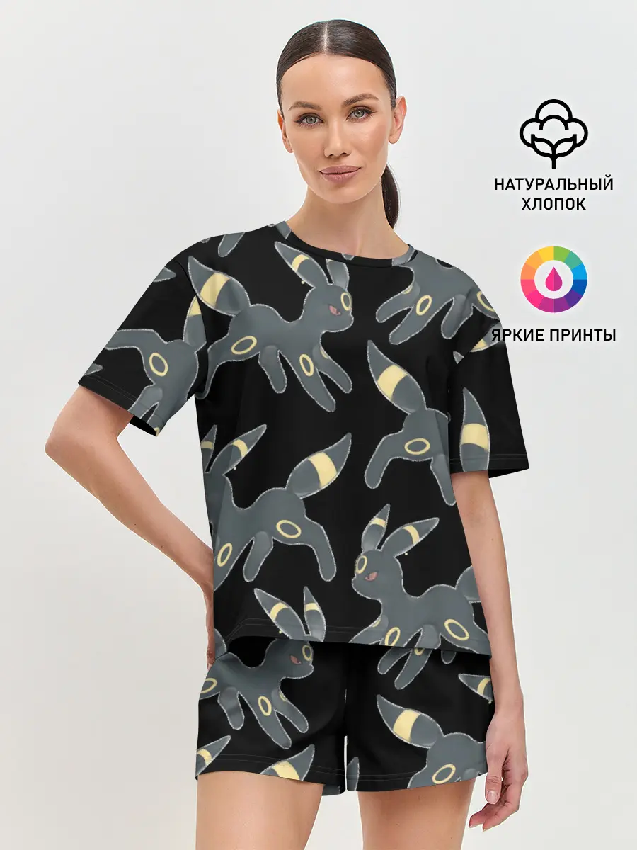 Женская пижама с шортами / покемон Амбреон