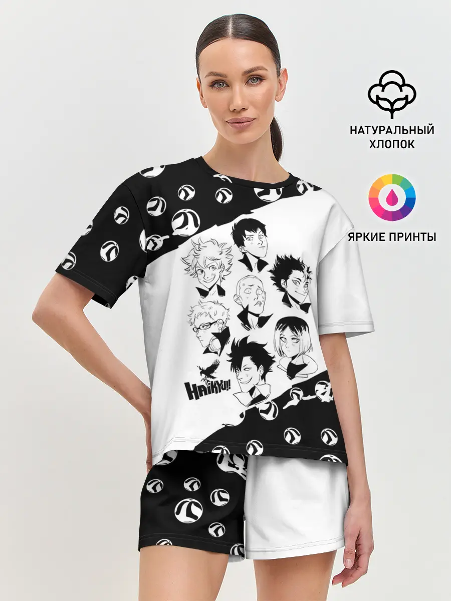 Женская пижама с шортами / ВОЛЕЙБОЛ!! семь персонажей