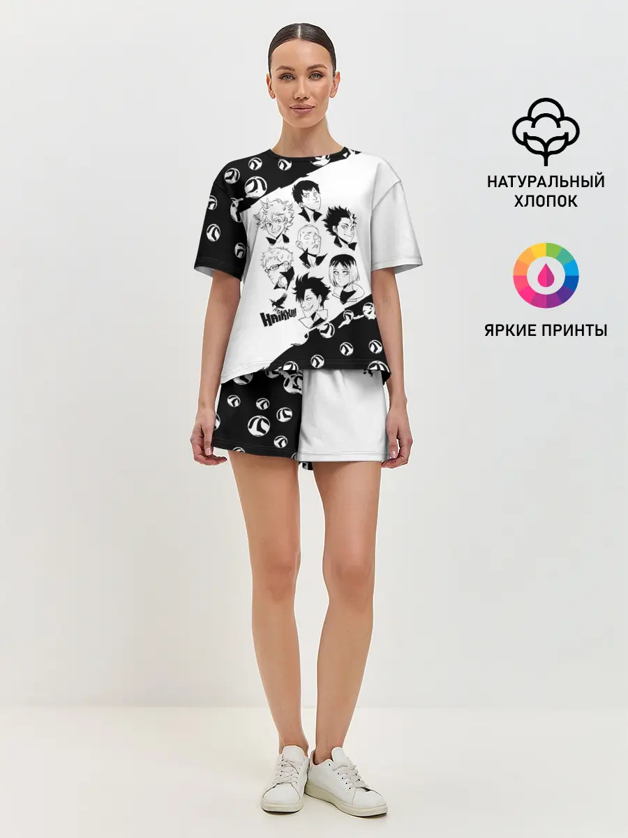 Женская пижама с шортами / ВОЛЕЙБОЛ!! семь персонажей