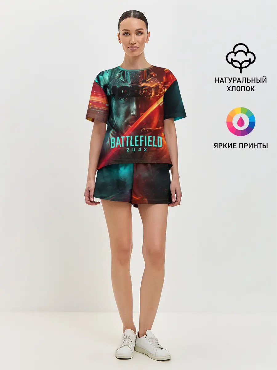 Женская пижама с шортами / Battlefield 2042 Soldier face