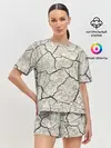 Женская пижама с шортами / Трещины на земле