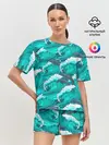 Женская пижама с шортами / Дельфины в море