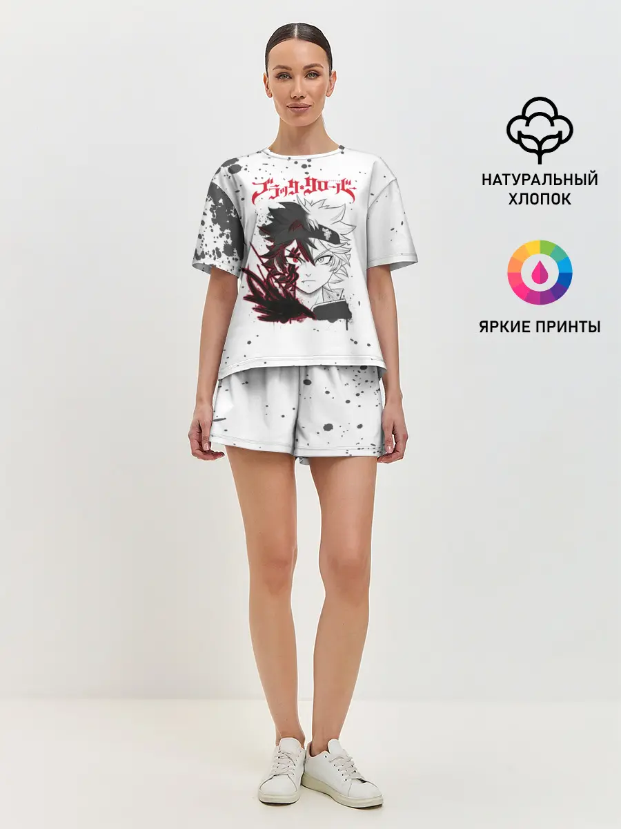 Женская пижама с шортами / Черный Аста | Чёрный клевер