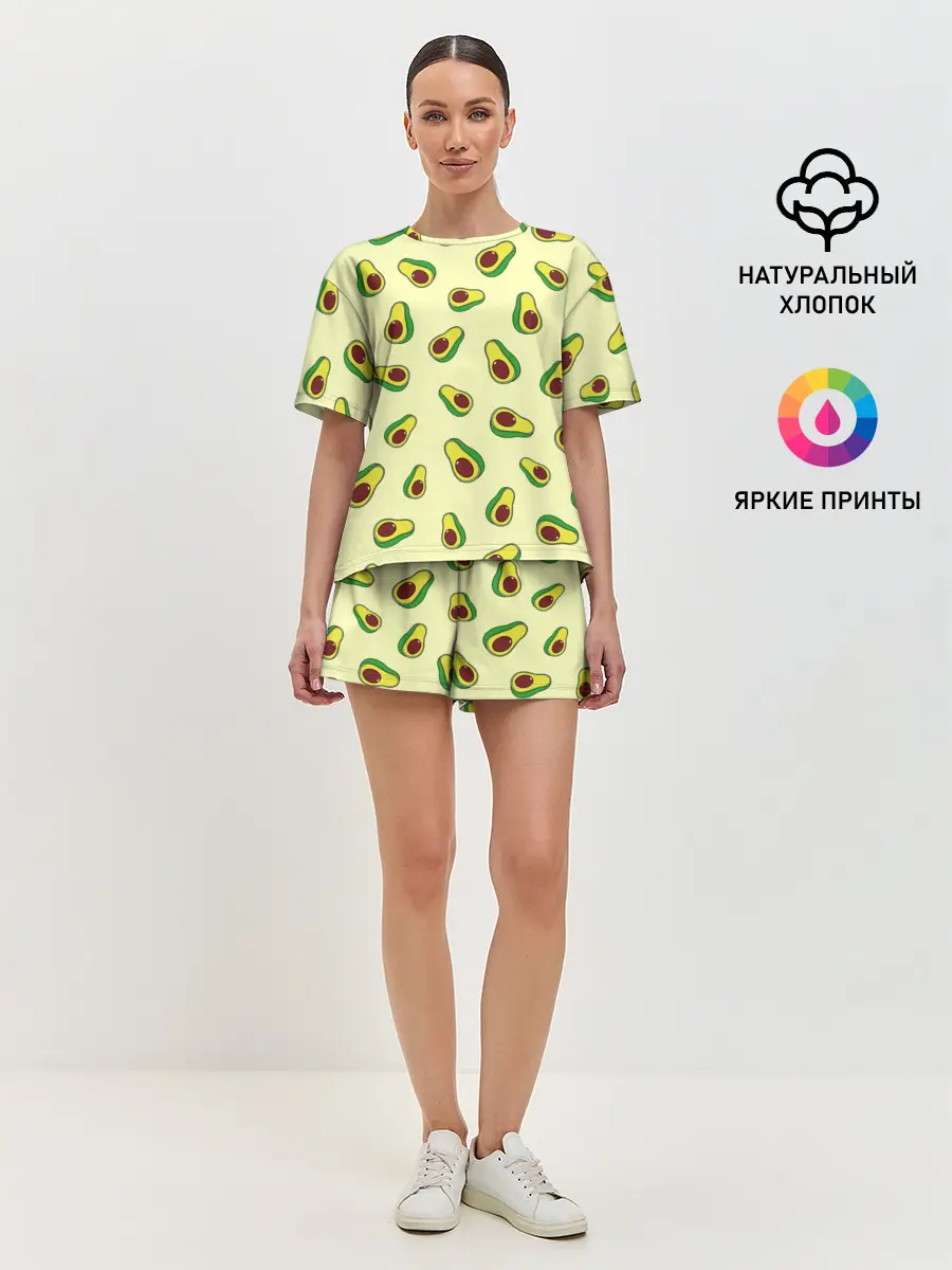 Женская пижама с шортами / Авокадо / Avocado