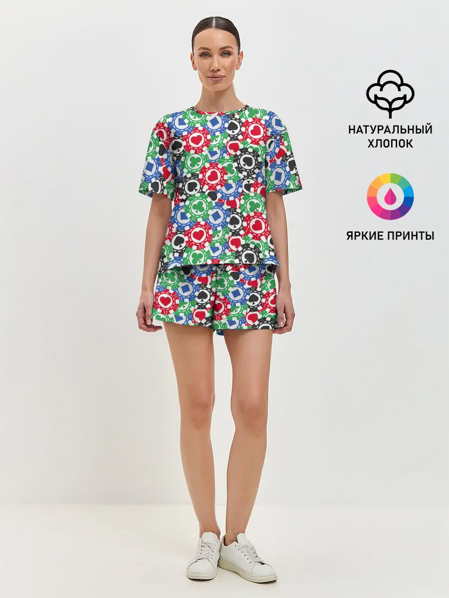 Женская пижама с шортами / Покер