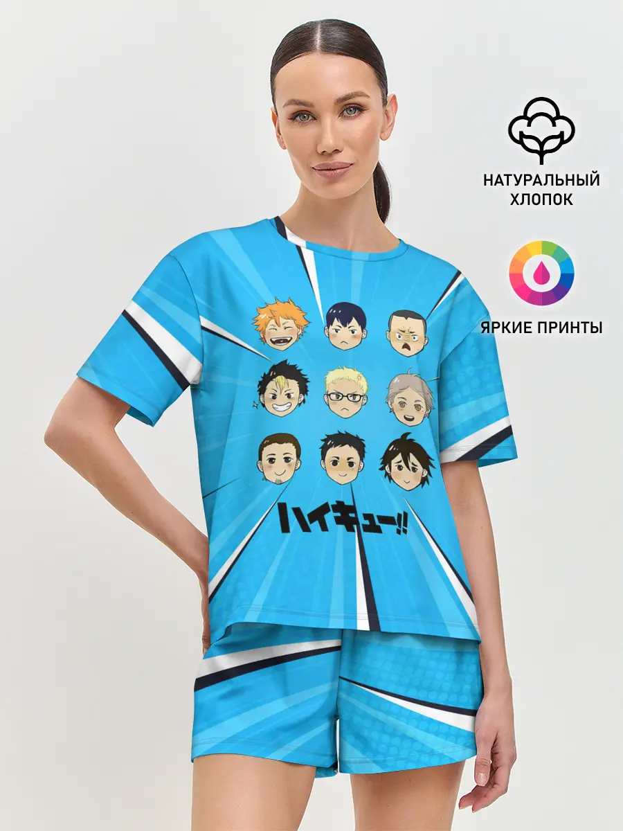 Женская пижама с шортами / Игроки команды Карасуно | Haikyuu!!