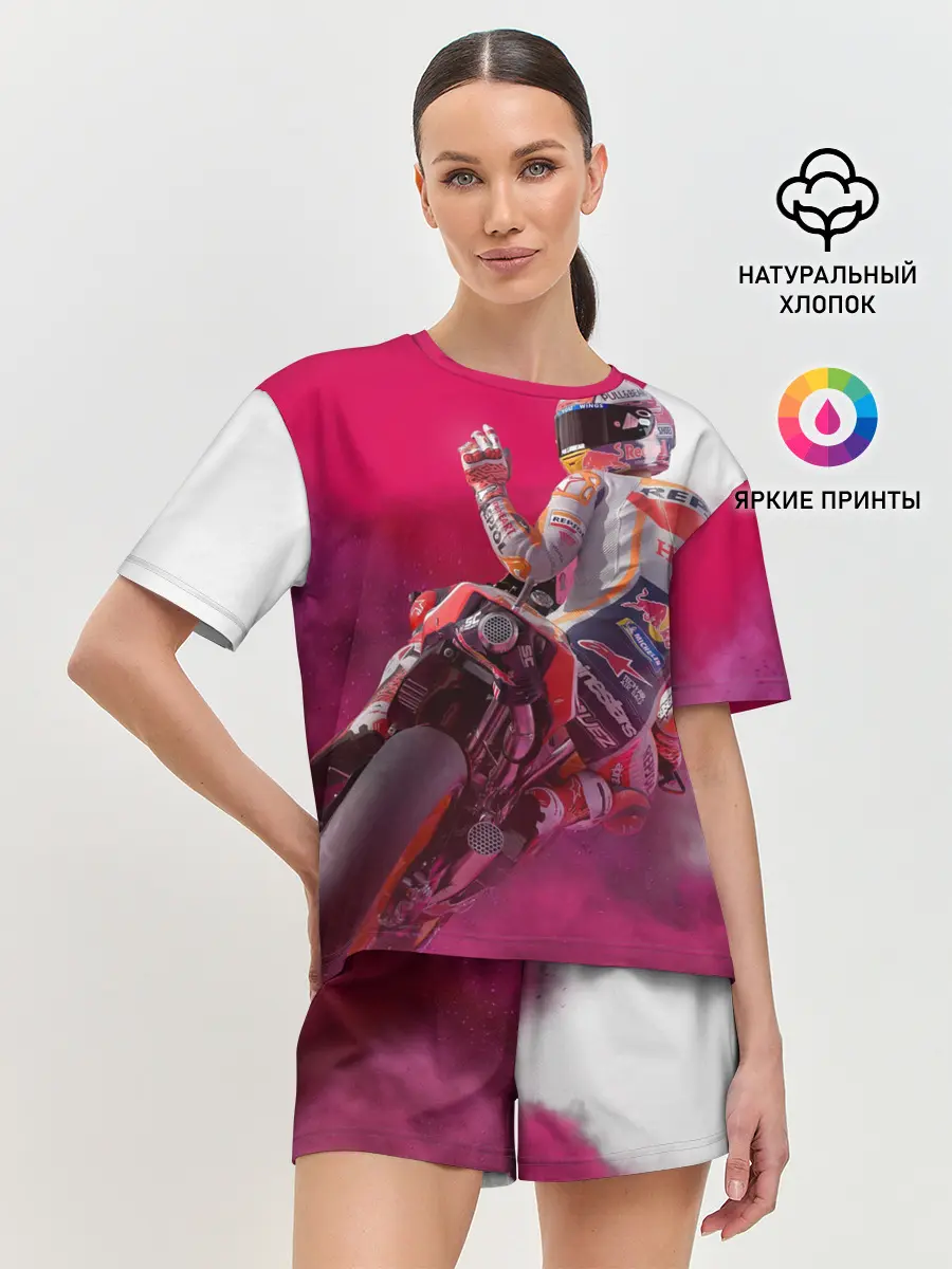 Женская пижама с шортами / Парень На Мотоцикле