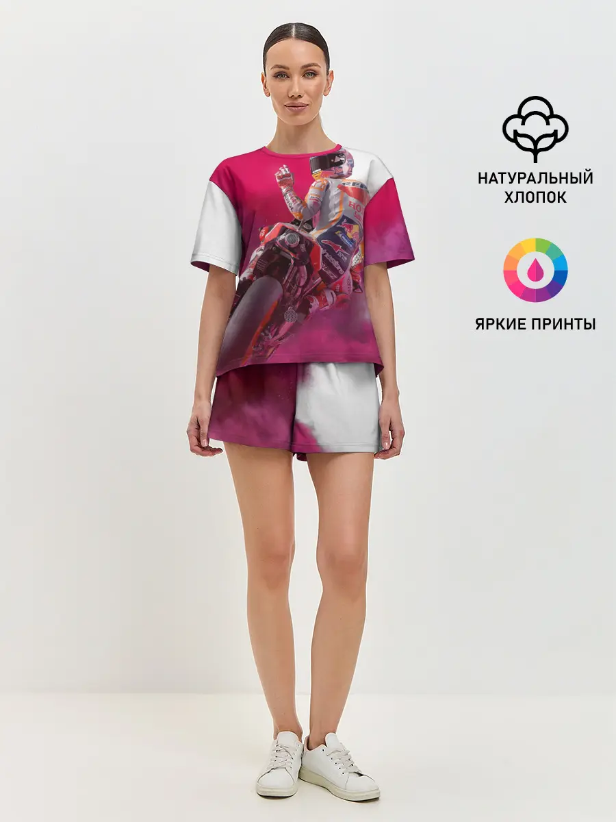 Женская пижама с шортами / Парень На Мотоцикле