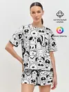 Женская пижама с шортами / Собаки черно-белое