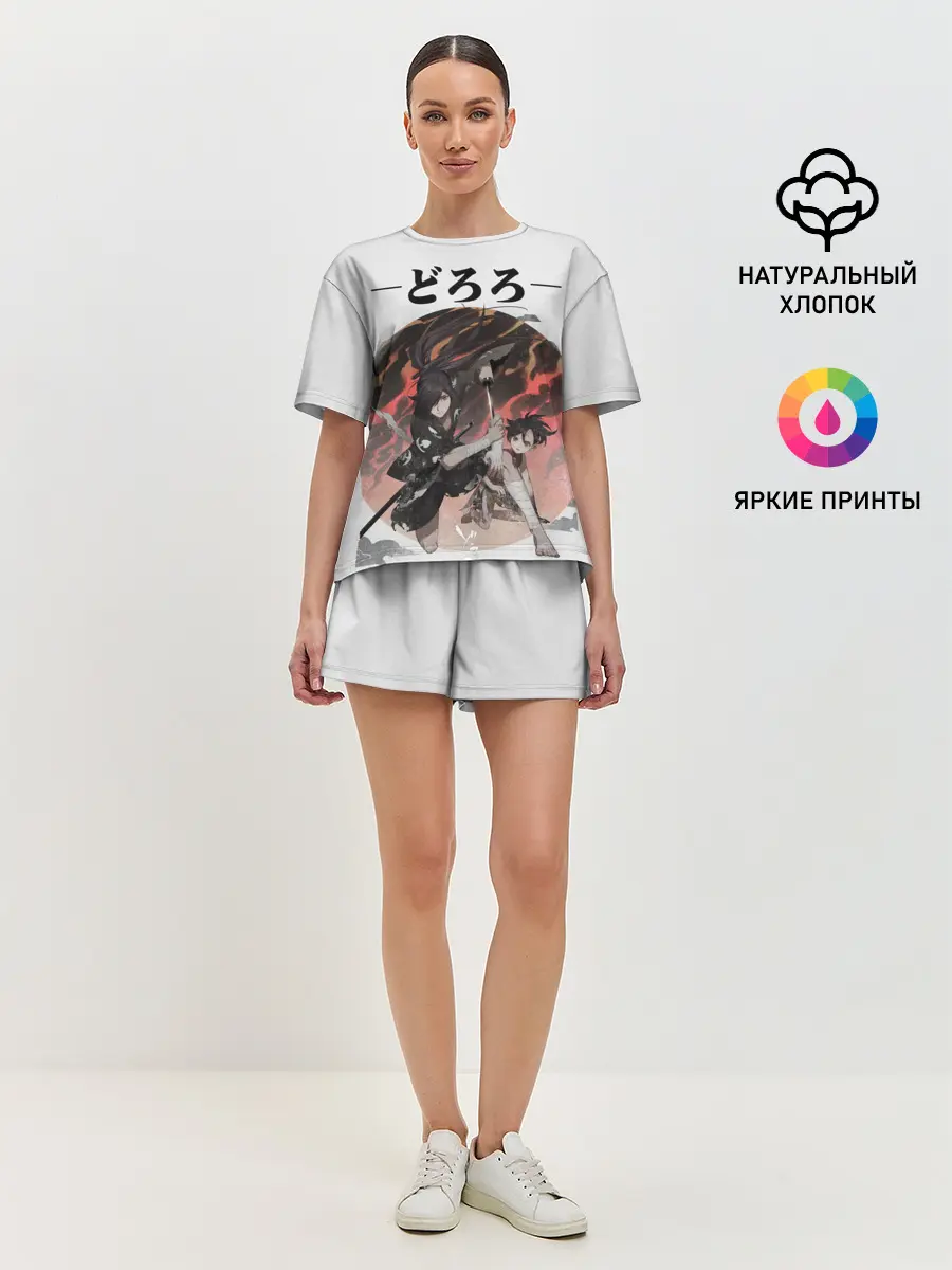 Женская пижама с шортами / Дороро и Хяккимару