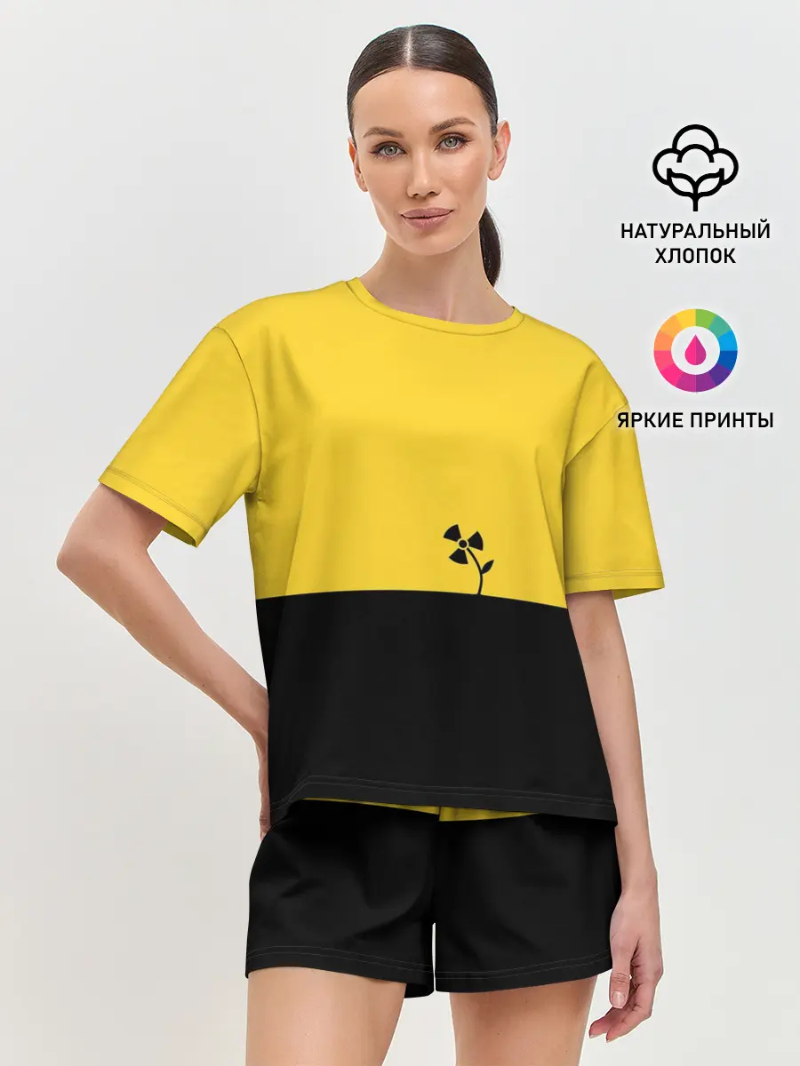 Женская пижама с шортами / Радиоактивный цветок