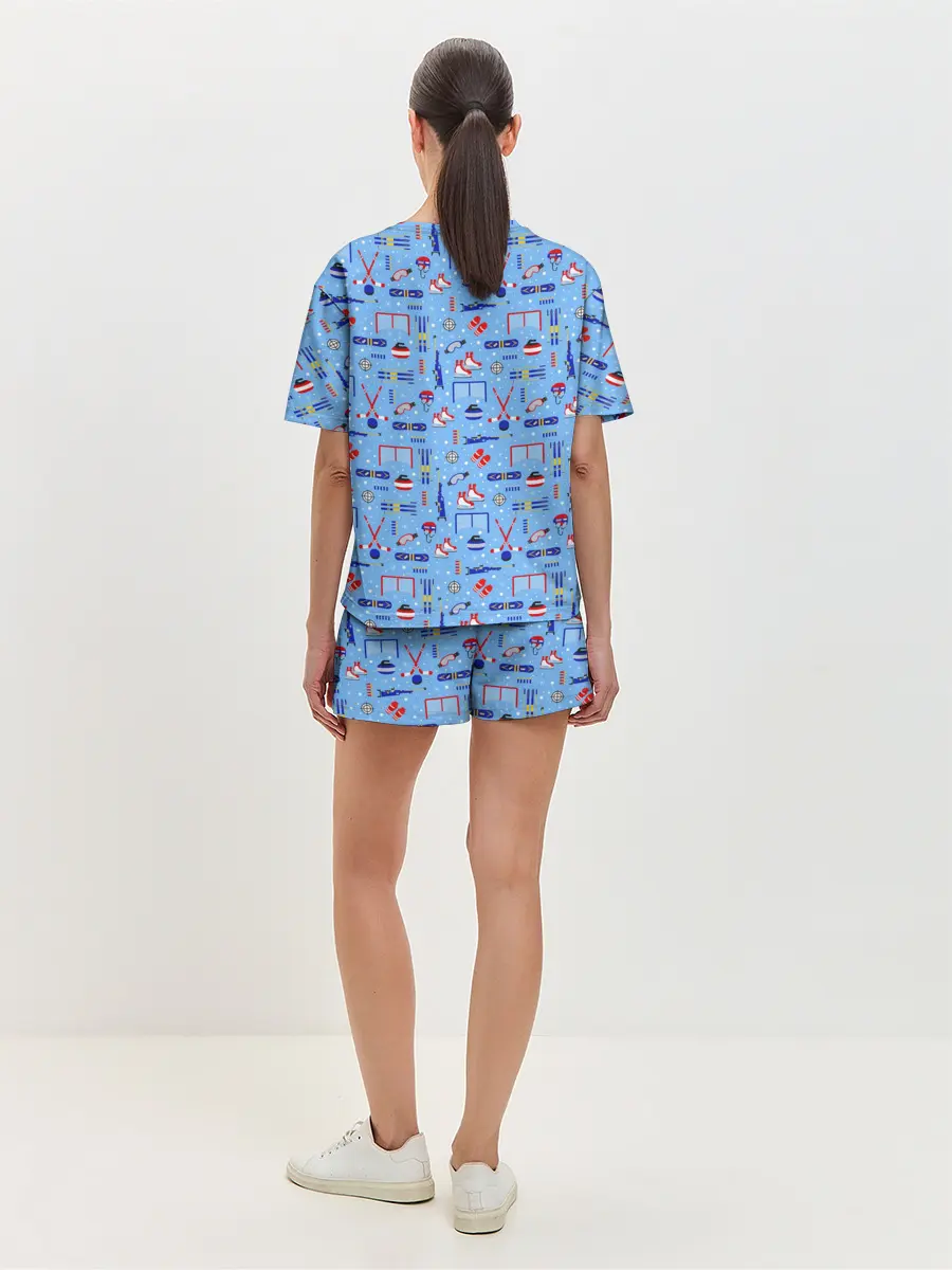 Женская пижама с шортами / Зимние виды спорта