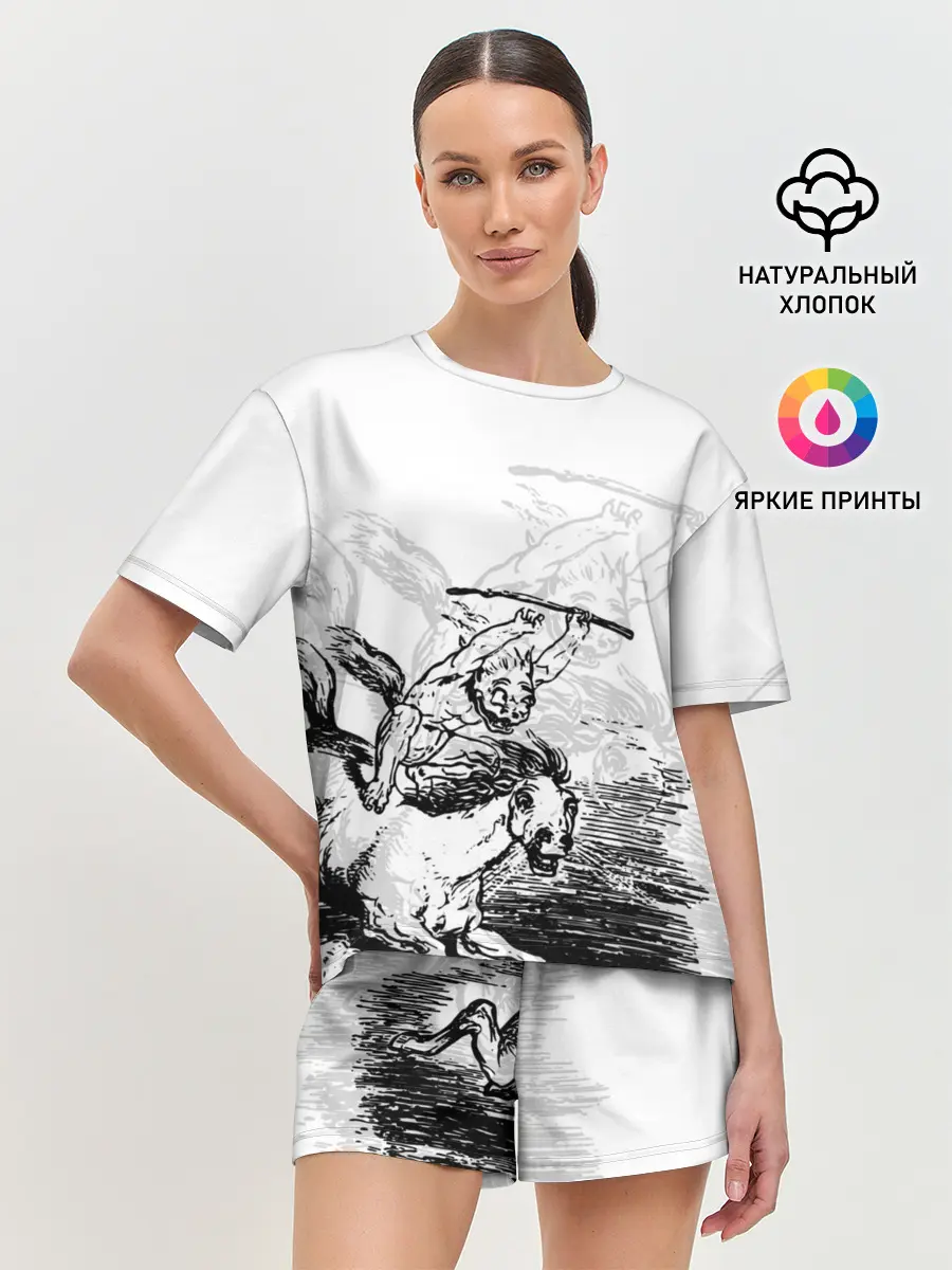 Женская пижама с шортами / A demon on a horse