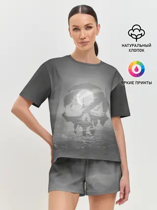 Женская пижама с шортами / Пираты в море